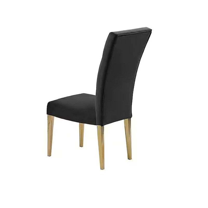 Ensemble de 2 chaises de salle à manger rembourrées Modern Velvet, Noir, Doré