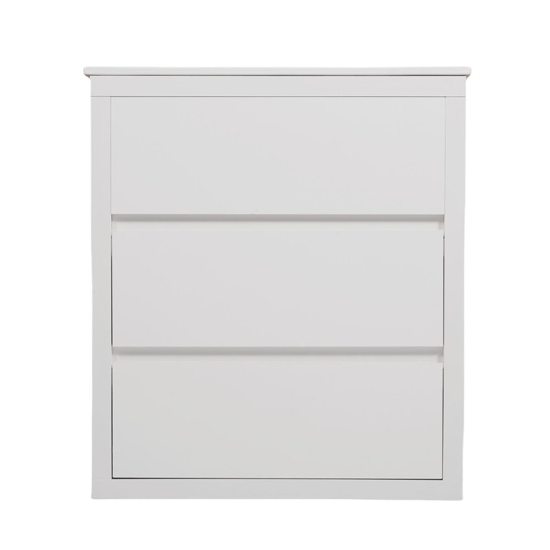 Meuble-lavabo 30 po avec lavabo en céramique et 2 tiroirs pleine extension, meuble-lavabo autoportant avec poignée libre à 45 °, glissières de tiroir à fermeture en douceur, blanc