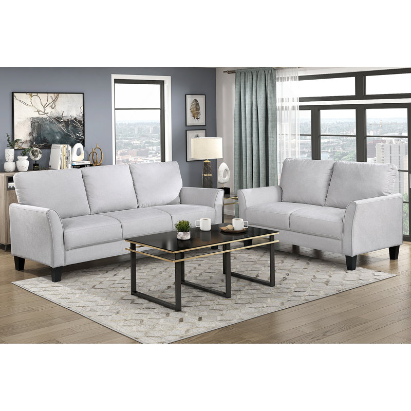 Ensemble de canapé 2 pièces Modern Modern Contemporary, Gris