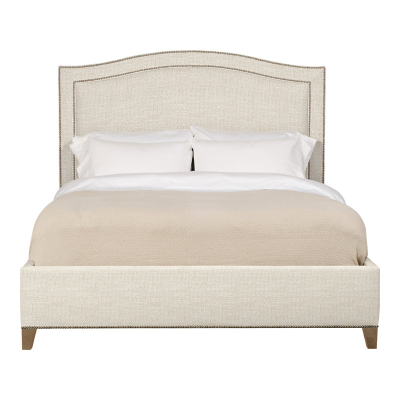Caroline/Casey Queen Upholstered Low Profile Panel Bed, Hampton, Tommy Flax, Yes