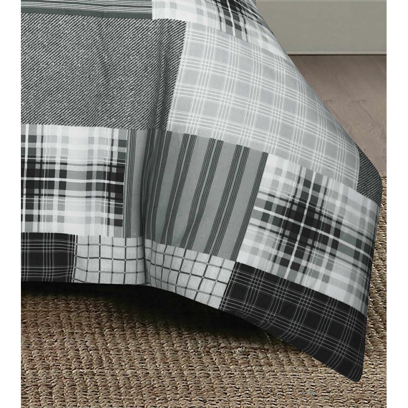 Cotton Bedding, King Size Duvet Cover + 2 Standard Pillowcases, Denim Grey