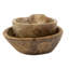 Ensemble de 2 bols décoratifs en forme de gourde en bois de teck brun naturel