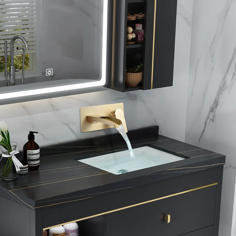 Single-handle Bathroom Faucet, Brushed Gold