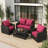 Outdoor 6.5" Thick Deep Seating Cushion Set Water-Resistant & Fade-Resistant Patio Chair Cushions-1196811636