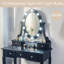 Ensemble de meuble-lavabo moderne avec miroir éclairé et tabouret rembourré avec 5 tiroirs-1199406433