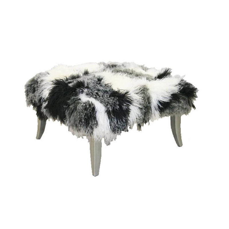 Square Ottoman, Bella Chocolate Performance Velvet, French Dark Cherry