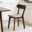 Ensemble de 2 chaises de salle à manger en bois massif de style Mid-Century avec dossier rembourré, dossier courbé et patins réglables pour la salle à manger, la cuisine et le salon