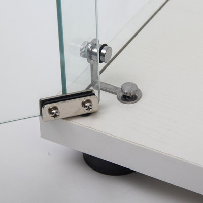 Vitrine à deux portes avec 5 tablettes vitrées, blanc
