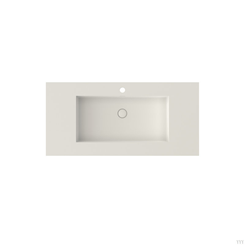 Lavabo de salle de bain à surface solide en pierre de pierre