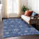 Machine Washable Indoor/Outdoor Christmas Snowflake Xhevrie Navy Rug