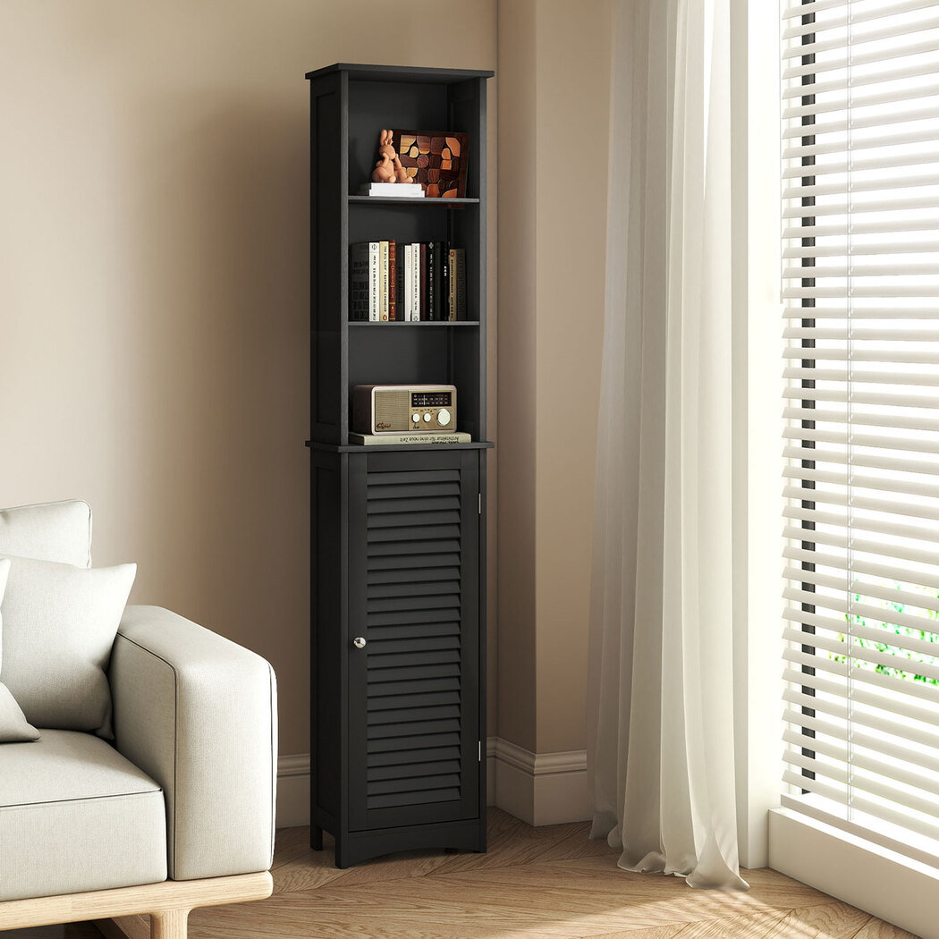 Tall Bathroom Cabinet Slim Freestanding Bathroom Storage Cupboard Unit