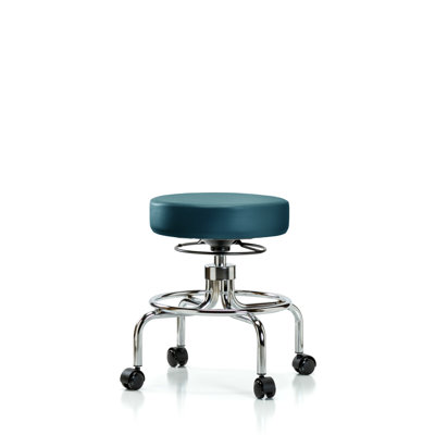 Karris Vinyl Screw-Lift Height Adjustable Lab Stool with Casters by Orren Ellis