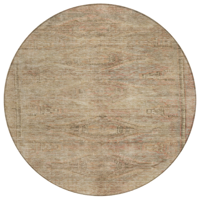 Tapis rond 8 po Taupe