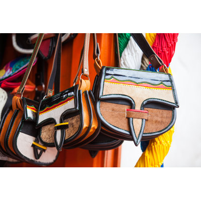 Colombian Traditional Leather Satchel - Wrapped Canvas Print