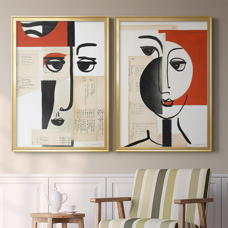 «Face of A Century III», toile encadrée de qualité supérieure - prête à être accrochée, H 42,5 po x l 61 po, Or