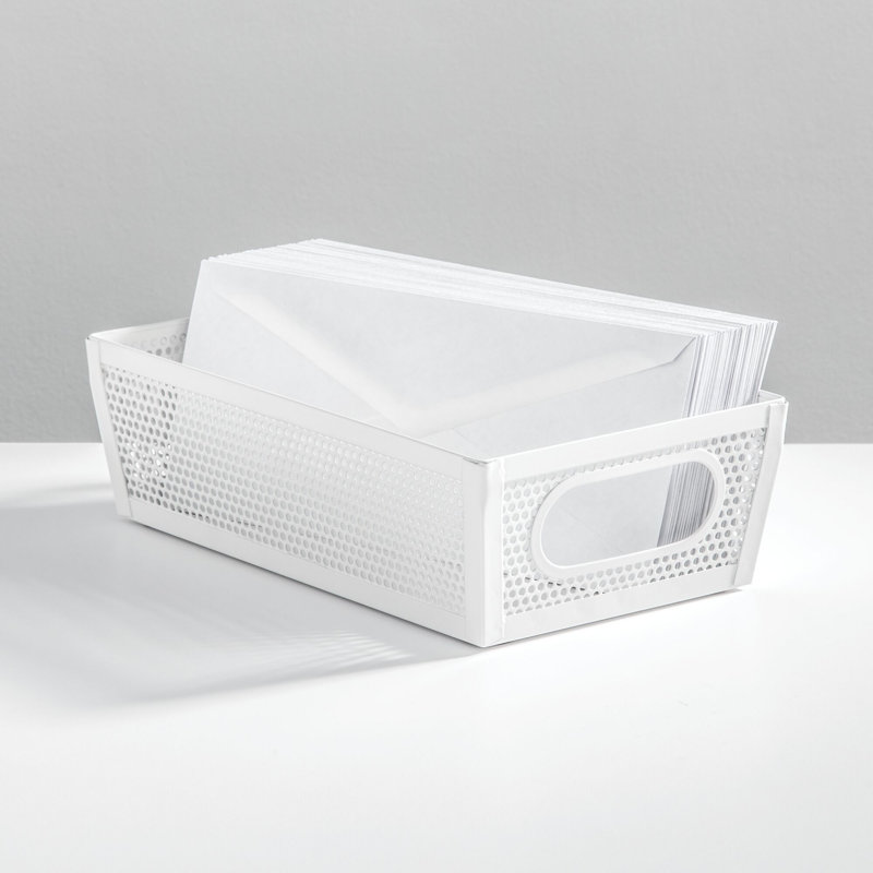 10x6x3 Perforated Bin, Matte White