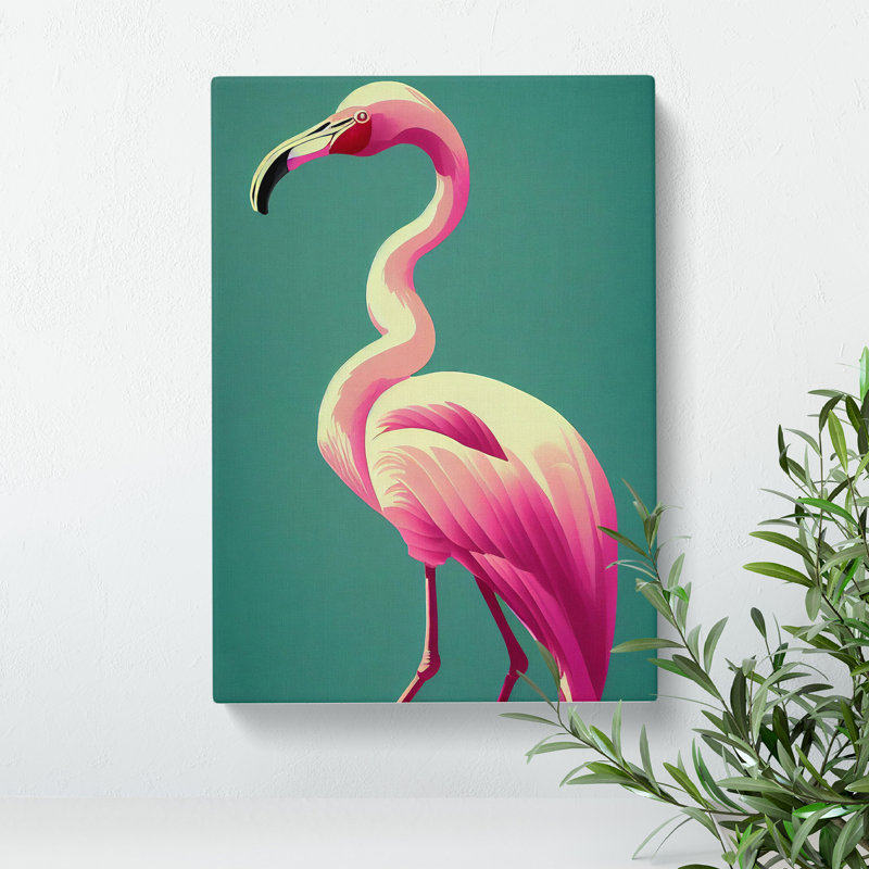 XC1022-1772X Dashing Flamingo - Wrapped Canvas Print, 60cm H x 40cm W x 3cm D