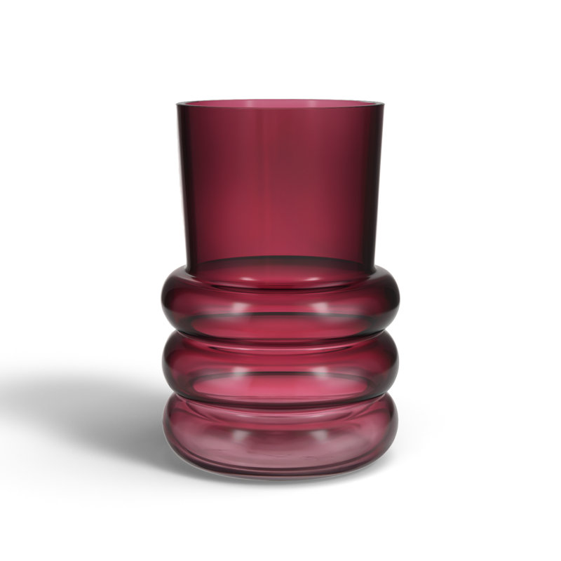 8'' Burgundy Glass Table Vase with Novelty Shape