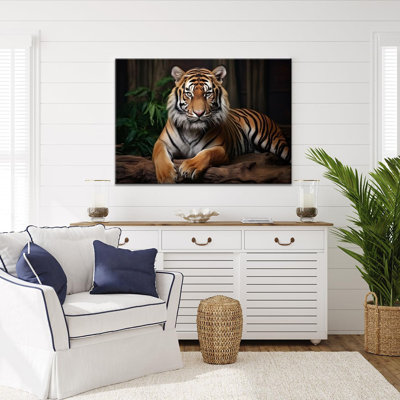Tigre, art mural animal sauvage, reproduction d'art sur toile, impression d'art sur toile encadrée, affiche pour homme, chambre à coucher, prêt à accrocher