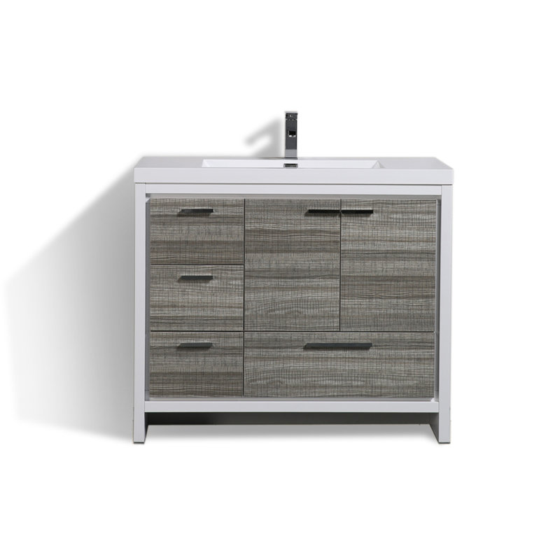 Melillo 41.5'' Single Bathroom Vanity Base Only, High Gloss White