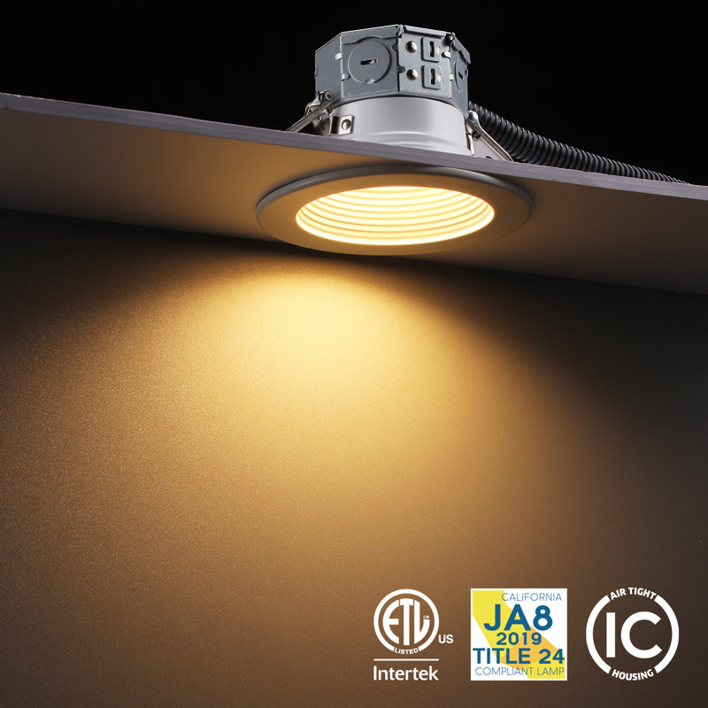 4'' Selectable Color Temperature Dimmable Air-Tight IC Rated Standard Recessed Lighting Kit