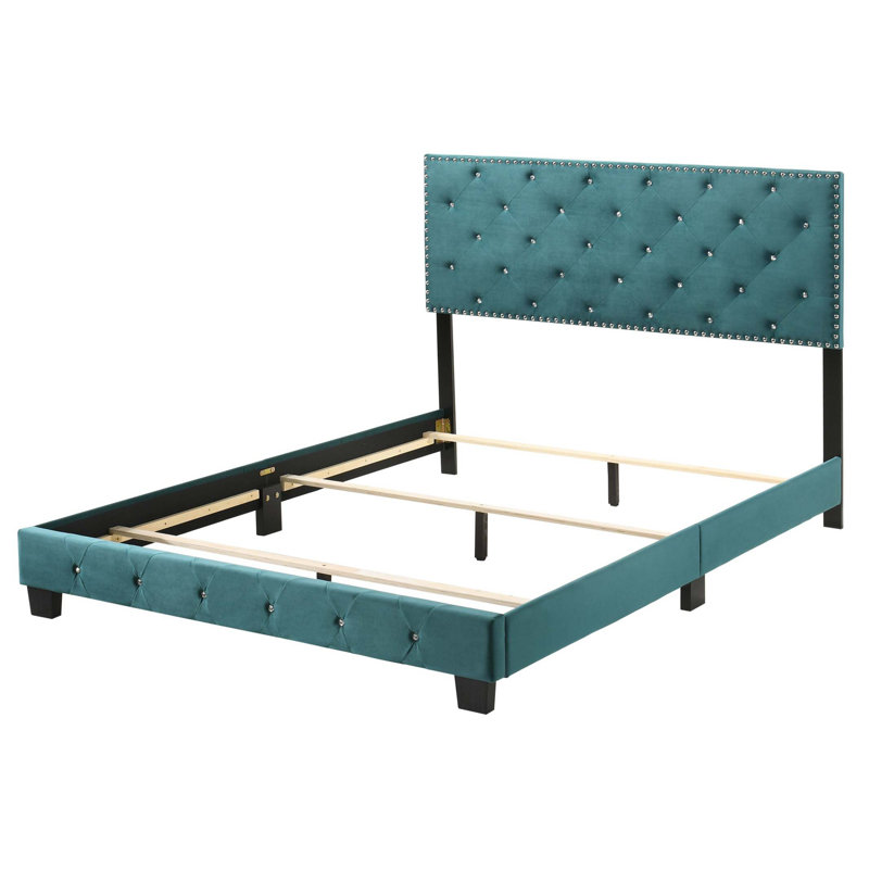 Anjelo Upholstered Standard Bed, Queen, Green