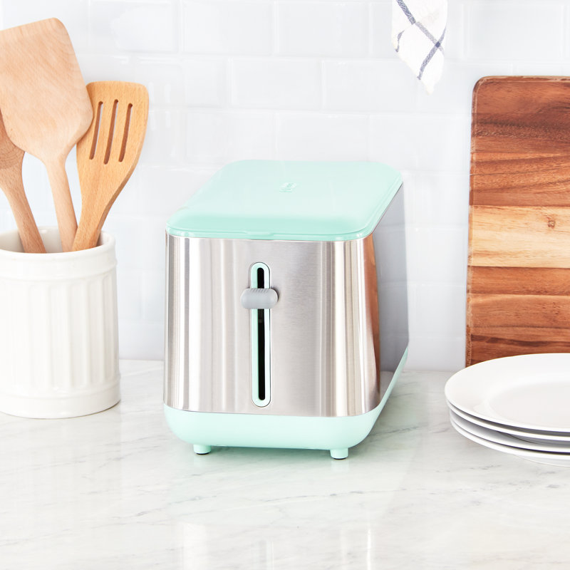 Polished Stainless Steel 2-Slice Toaster with Wide Slot
