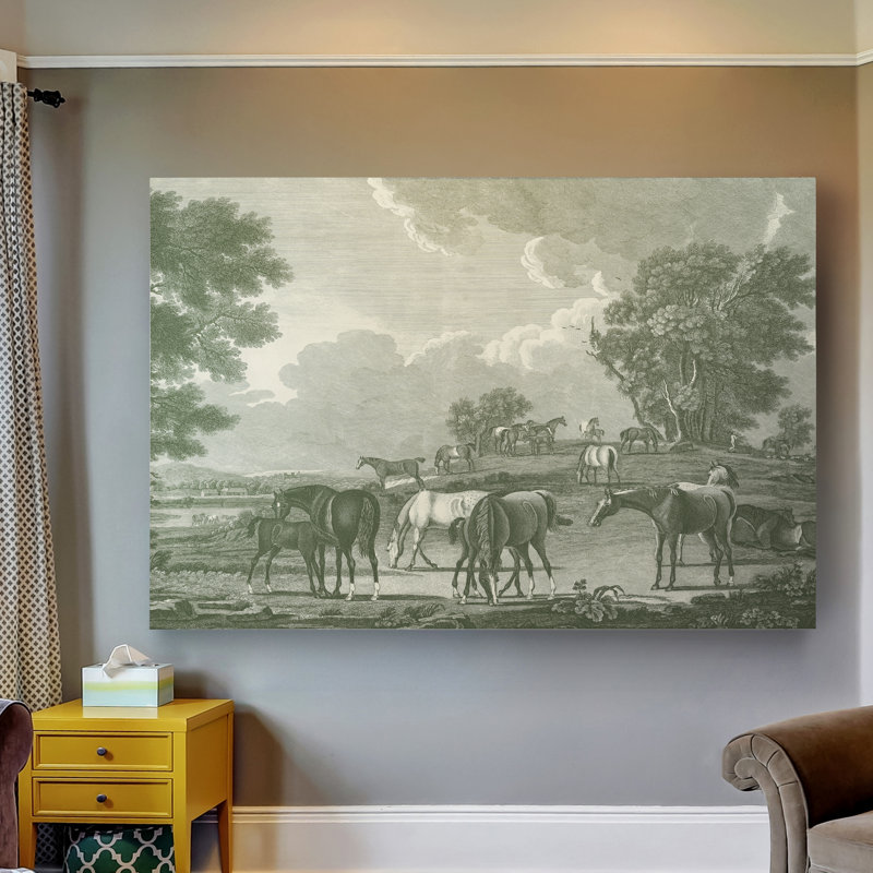 Scènes équestres I - impression, H 32 po x l 24 po x P 1 po, Toile tendue