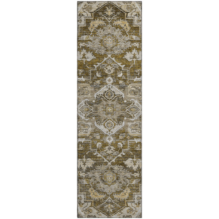 Premium Machine Washable Prisco Brown Rug
