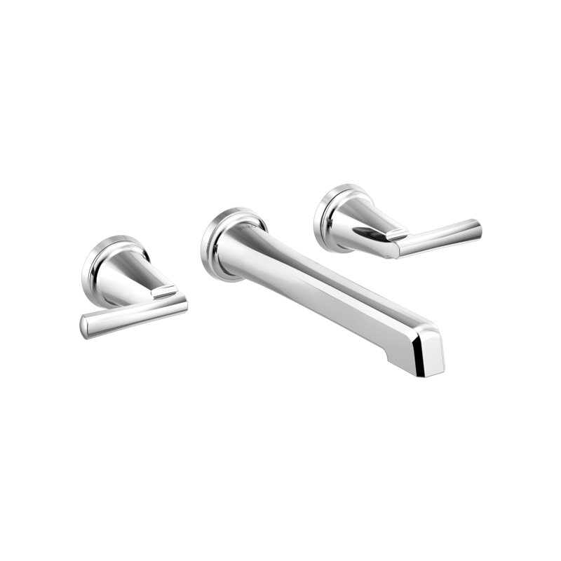 Levoir® Two-Handle Wall Mount Lavatory Faucet - Less Handles, Lever, Polished Chrome