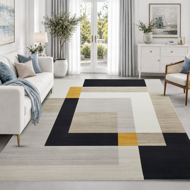 Abstract Machine Printed Area Rug, Rectangle 120 x 170 cm