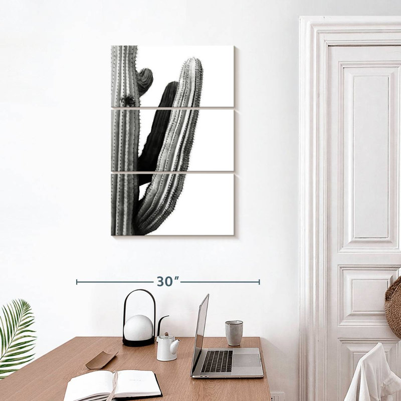 " Cactus Branch " 3 - Pieces, 32" H x 20" W x 1.25" D