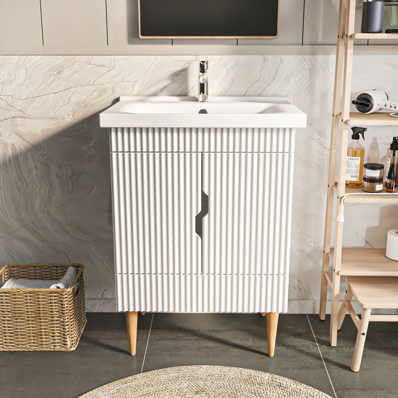 Meuble-lavabo de 25 po avec lavabo en céramique sahra