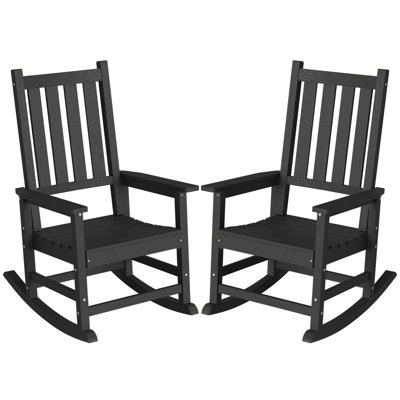HDPE All-Weather Outdoor Rocking Chair Set of 2,Patio Rocker