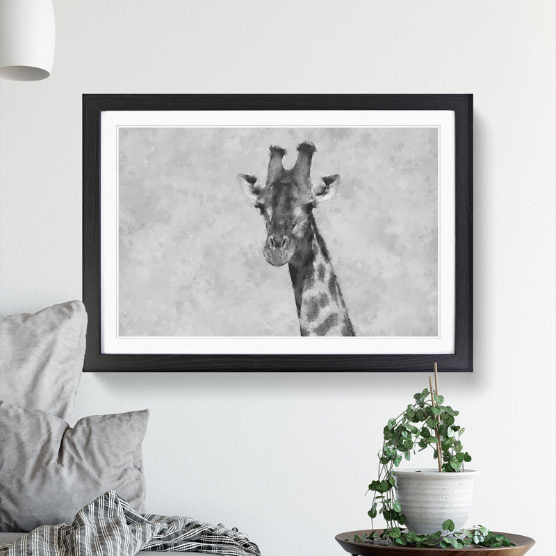 Giraffe Vol.3 - Framed Print, 36cm H x 48cm W x 2cm D, Black Framed