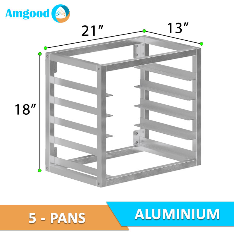 AmGood 5 Tier Wall Mounted Half Size Sheet / Bun Pan Rack.  21 in. x 13 in. x 18 in.