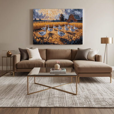 «Farm Geese Brown», art mural sur toile