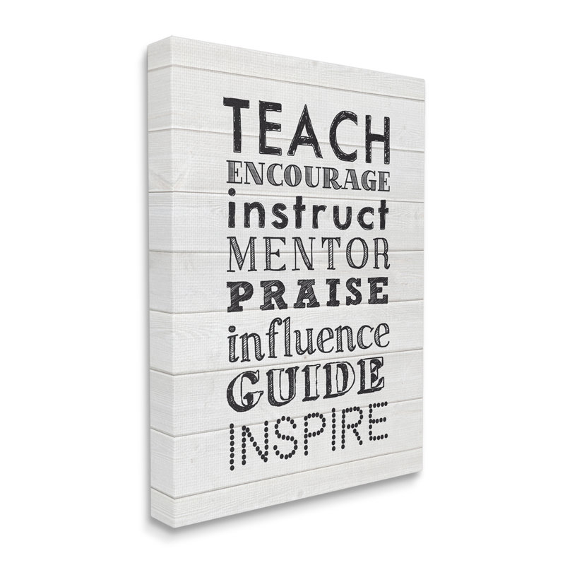 «Inspirational Teacher Classroom List» par Sally Swatland - impression, H 48 po x l 36 po x P 1,5 po, Toile tendue