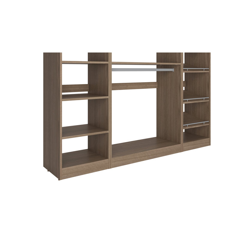 Closet System Reach-In Sets 18/36/18 Inches, 84"H x 72"W x 16"D, Brown
