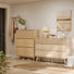 Ensemble de commode et de chaussures à 7 tiroirs en bois naturel