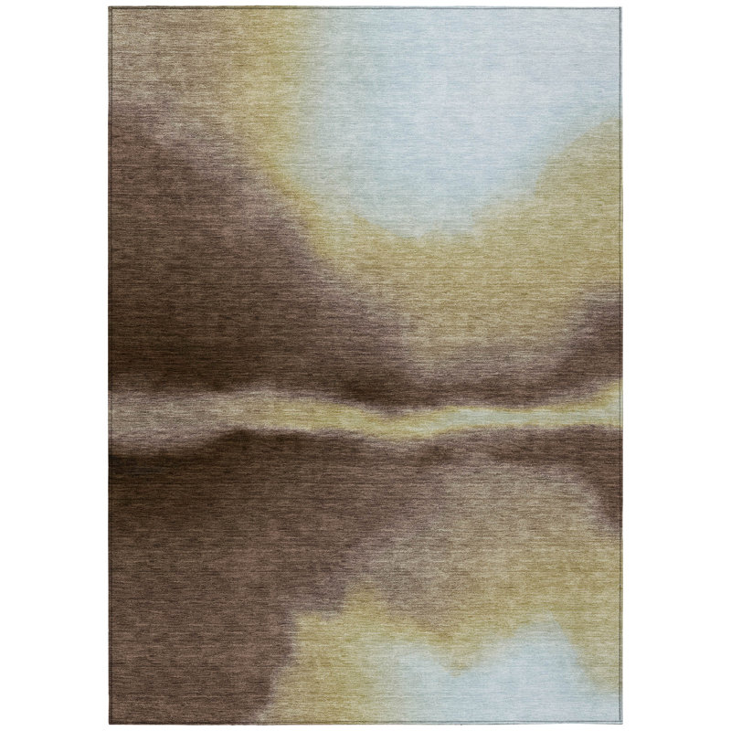 Machine Washable Indoor/Outdoor Lockway ACN2419 Abstract Rug, Rectangle 10' x 14'