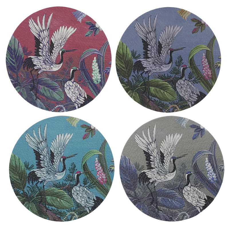 Sous-verres ronds en cuir Summer Palace