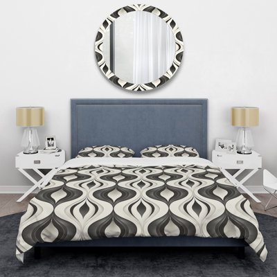 Black White Ogee - Modern Duvet Cover Set