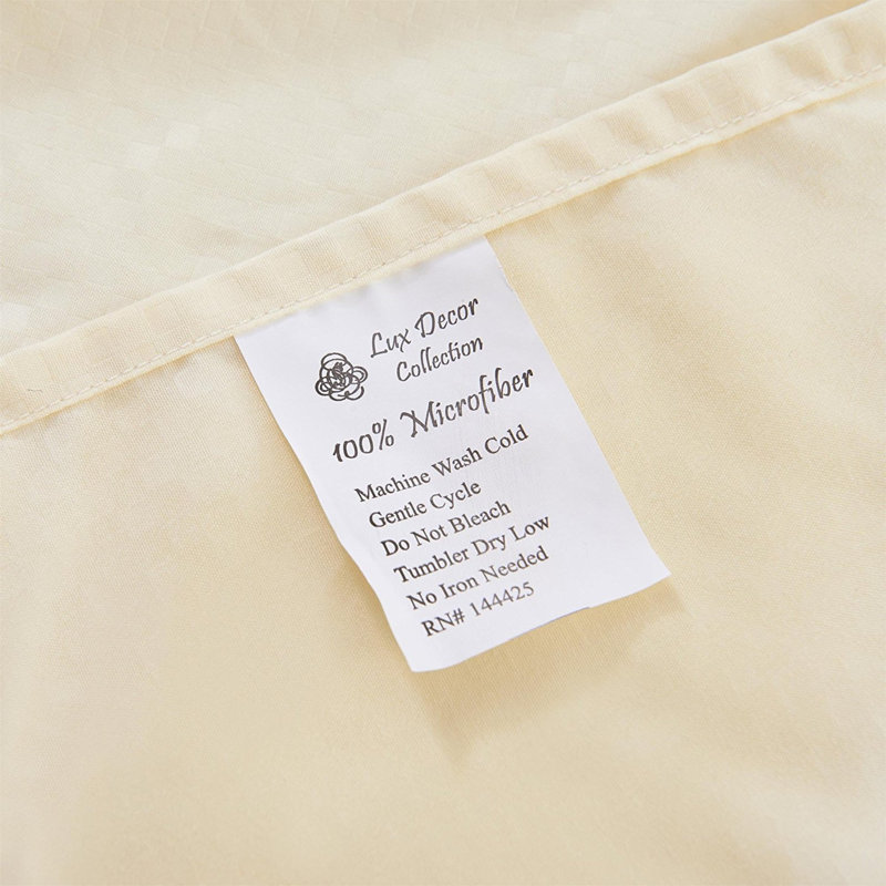 Ensemble de literie en microfibre , Ensemble de draps pour lit double avec un drap-hou, Vanille