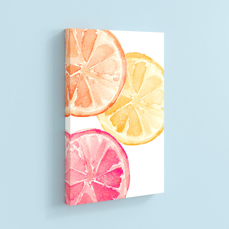 «Citrus Slices» par Melissa Selmin - Estampe numérique sur toile tendue avec châssis, H 18 po x l 12 po x P 1,5 po
