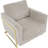 Lincoln Boucle Fabric Accent Armchair with Stainless Steel Frame and Removable Cushion-392043108-364241821