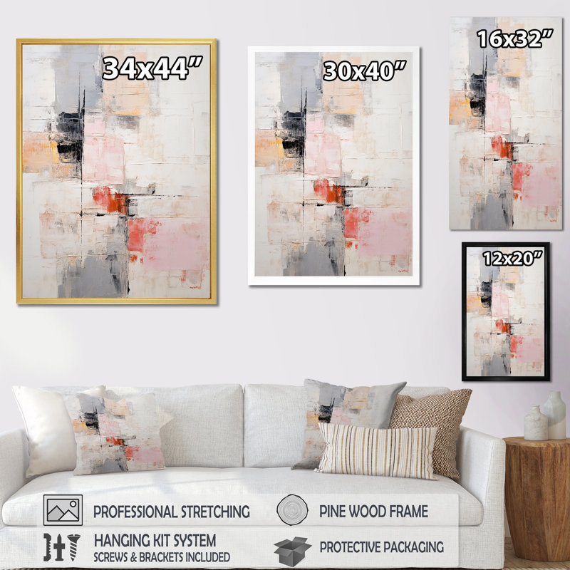 Minimalisme beige et noir scandinave I - salon d'art mural scandinave 119601, Cadre simple noir, H 20 po x l 12 po x P 1 po