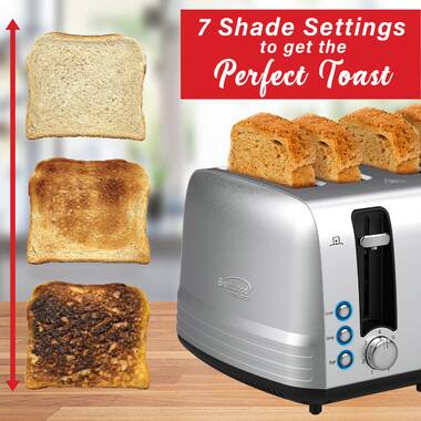 LingStar 4 Slice Stainless Steel Toaster,with Removable Crumb