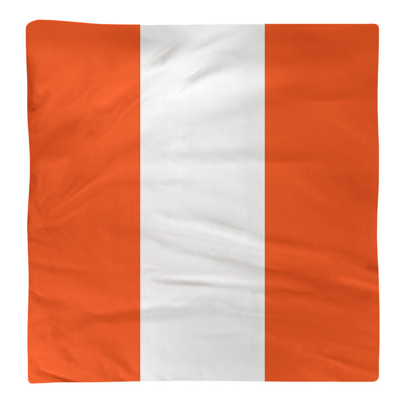 Cotton Striped Square Napkin, Light Orange/White