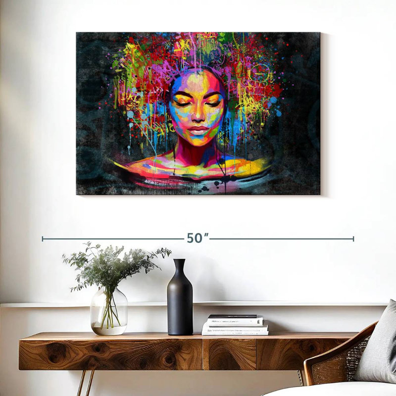 Afro Hair Splash sur impression sur toile, H 26 po x l 39 po x P 1,25 po